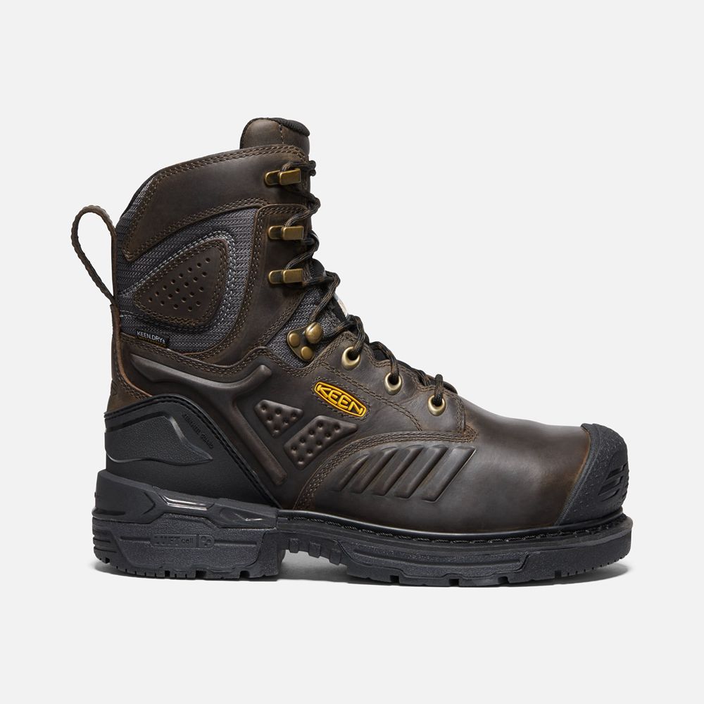 Botte de Travail Keen Homme Noir Marron | Csa Philadelphia 8" Internal Met Waterproof (Carbon-Fiber